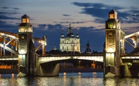 moscou, cidade, marco, ponte, torre