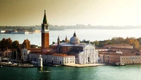 iglesia de san giorgio maggiore, gran canal, vía fluvial, ciudad, edificio