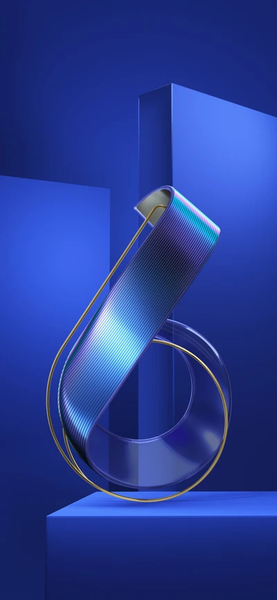 Representação estilizada do ASUS Zenfone 6 em tons elétricos e azul cobalto, apresentando um design elegante com acentos metálicos e neon.