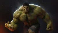 Dynamic Hulk Action Figure: Muscular Superhero in Motion