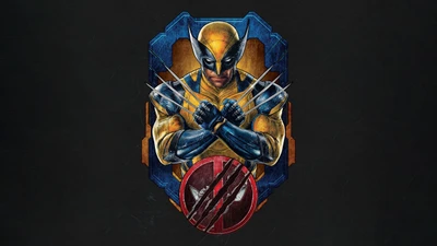 wolverine, дэдпул против росомахи, deadpool wolverine, постер фильма, тёмный фон