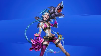 Jinx: El campeón caótico de League of Legends listo para la batalla