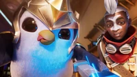 Ekko and His Armored Penguin Companion in Teamfight Tactics