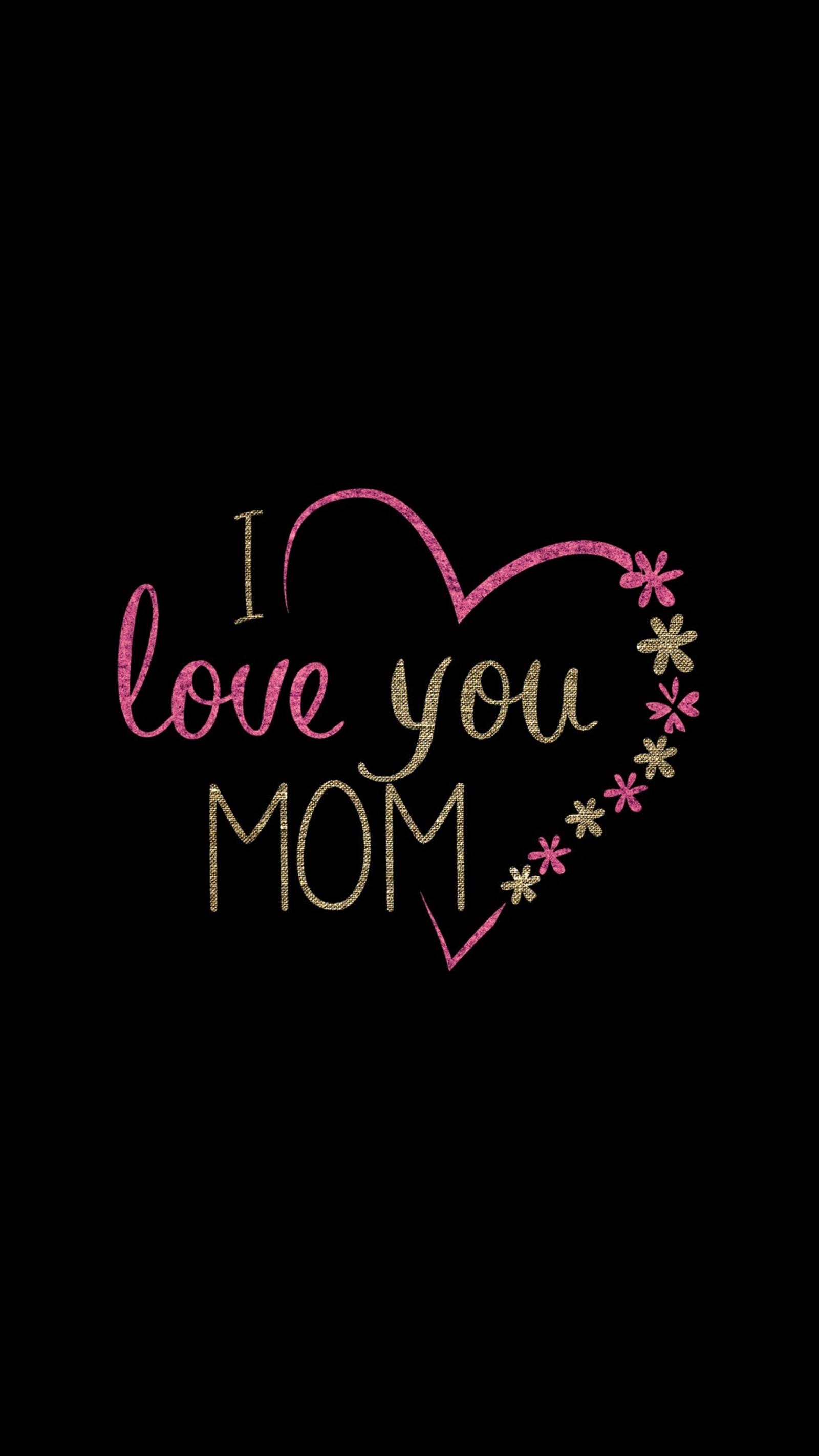 Eine nahaufnahme eines herzens mit blumen und den worten 'ich liebe dich, mama' (mama, amma, love mom, mumie, glücklich)