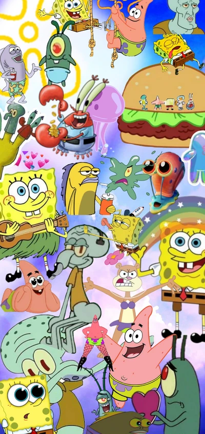 spongebob, bob esponja, calamardo, debajo del mar, patricio