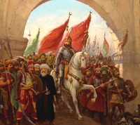 Eroberung und Ruhm: Fatih Sultan Mehmet, der seine Osmanischen Armeen anführt