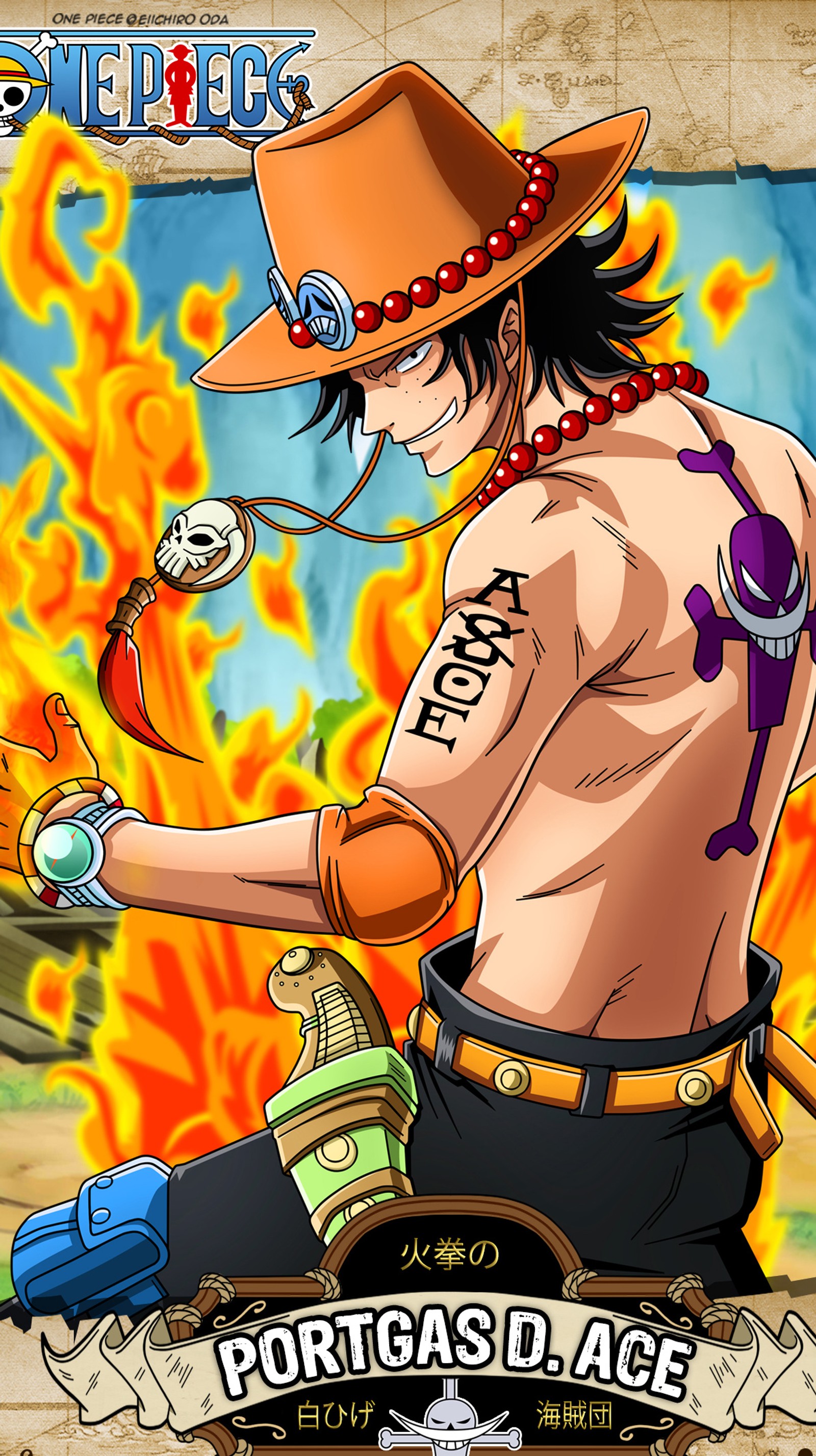 Скачать обои ас, аниме, anime, ван пис, one piece