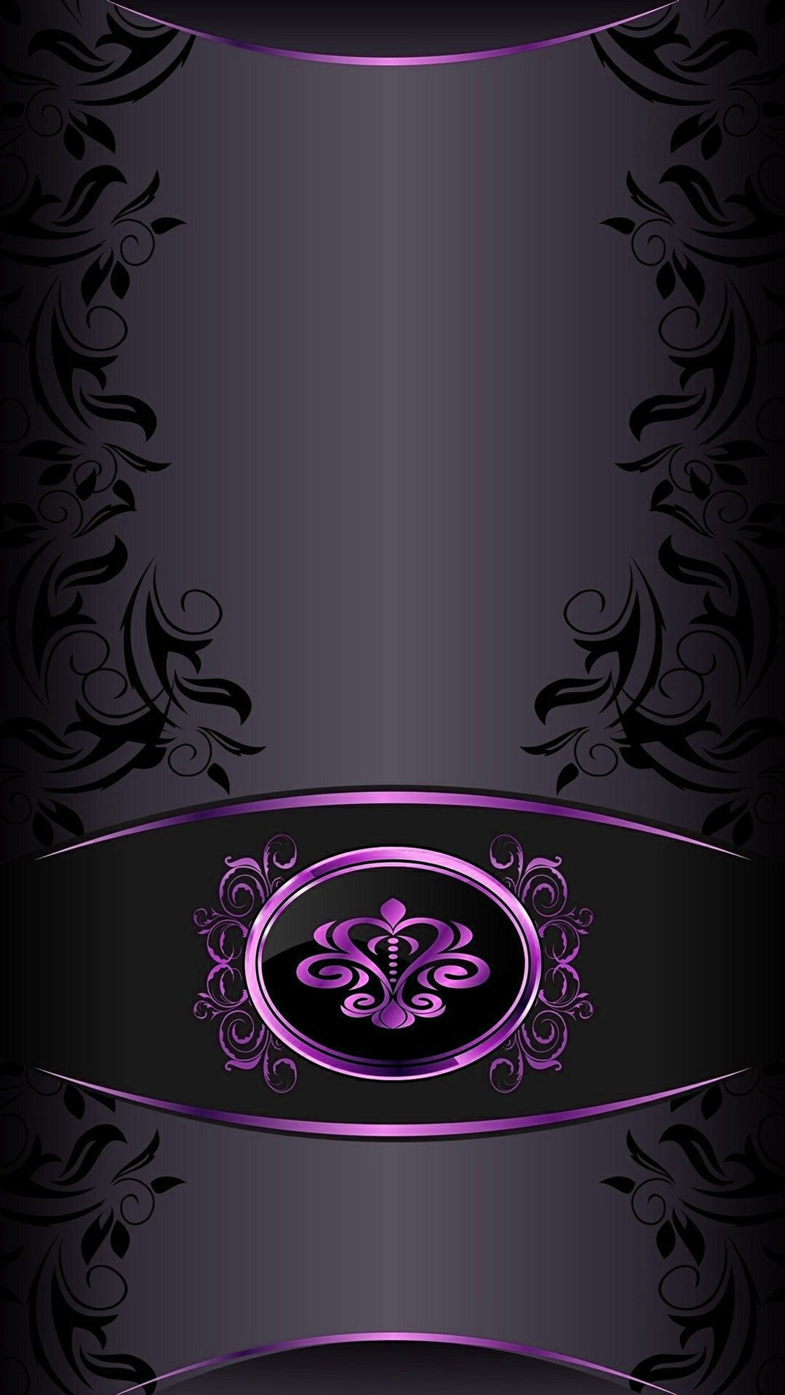 Purple and black background with a decorative design and a decorative frame (mountain, ottoman)