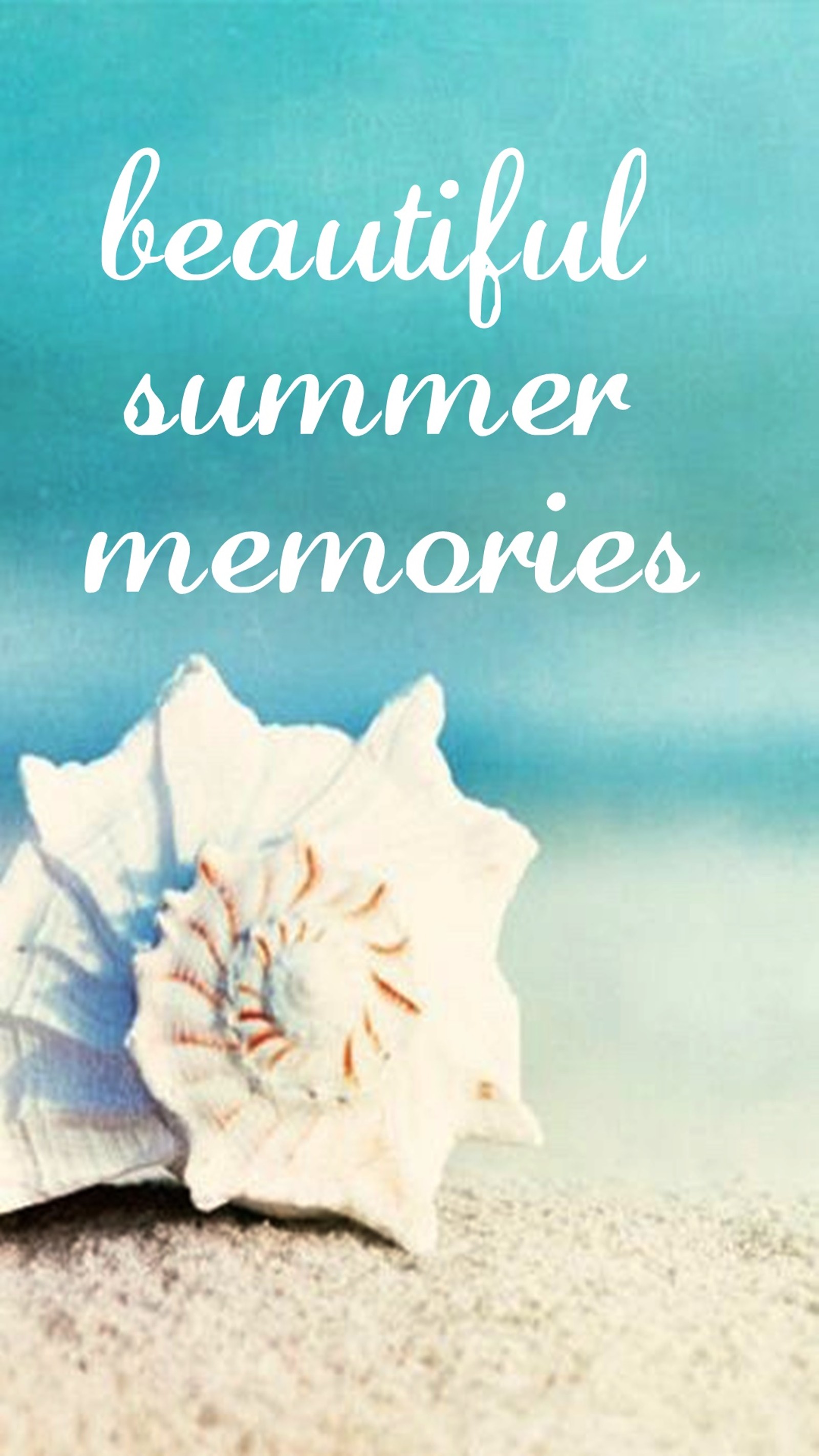 There is a shell on the sand with a quote on it (moments, summer, zedgesummer)