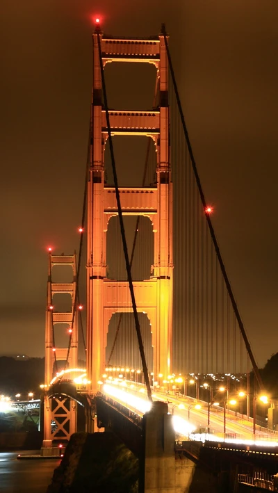 bridge, dark, lights, night, san francisco