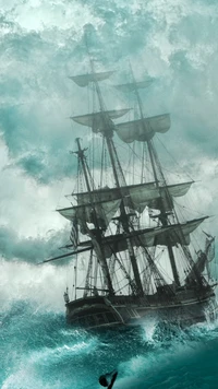 old ship, sailing, sailing ship, sailingship