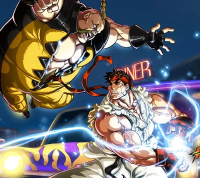 Ryu contra Rufus: Conflito épico no confronto de Street Fighter