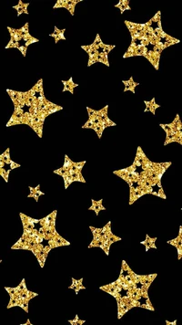 glitter, gold, black, stars