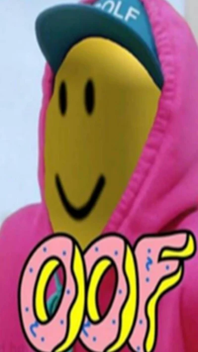 Meme Roblox : OOF Smiley en Sweat à Capuche Rose