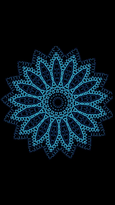 abstract, black, blue, flower, mandala