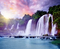 waterfall, body of water, nature, water resources, water