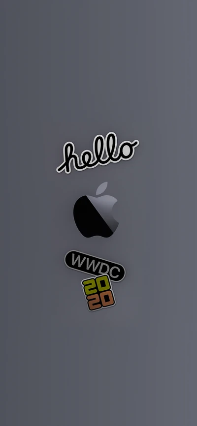 Autocollants Apple WWDC 2020 sur un fond gris