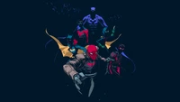 batman, red hood, batgirl, robin, nightwing wallpaper