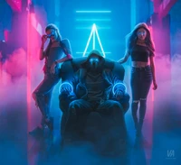 bad boy, bad girls, neon light, night club, mask wallpaper