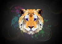 Vibrant Geometric Tiger Illustration