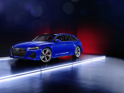 Audi RS 6 Avant RS Tribute Edition en impresionante azul con iluminación dinámica