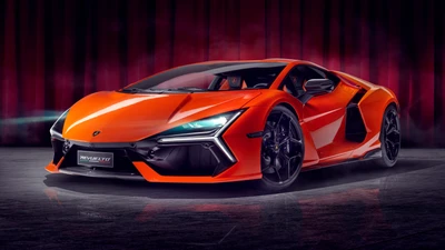 Lamborghini Revuelto: Поразительный Гибридный Суперкар в Огненно-Оранжевом Цвете