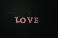 love text, pink text, dark background, paper crafts, 5k wallpaper