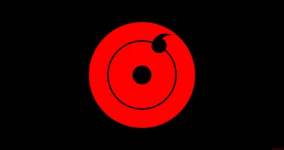 Sharingan-Symbol auf schwarzem Hintergrund - hochauflösende Anime-Kunst