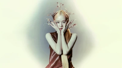 Kim Min Jeong of aespa in a winter-themed ethereal outfit, embodying a blend of elegance and otherworldly beauty.