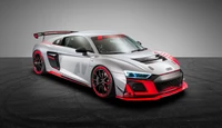 Atemberaubender Audi R8 LMS GT4 im eleganten Silber- und Rotdesign