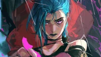 jinx, arcane series, tv series, arcane, lol wallpaper