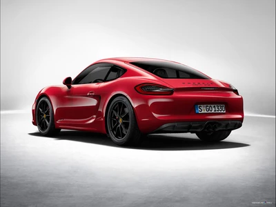 Porsche 718 Cayman rojo: Un elegante coche deportivo de alto rendimiento