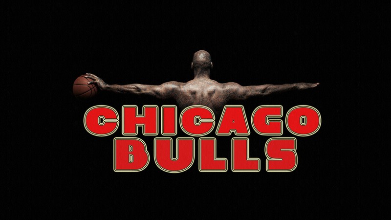 Логотип chicago bulls с мужчиной, держащим баскетбольный мяч (чикаго буллс, chicago bulls, баскетболист, тёмный фон, черный темный)