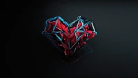 love heart, dark aesthetic, artwork, heartbeat, dark background