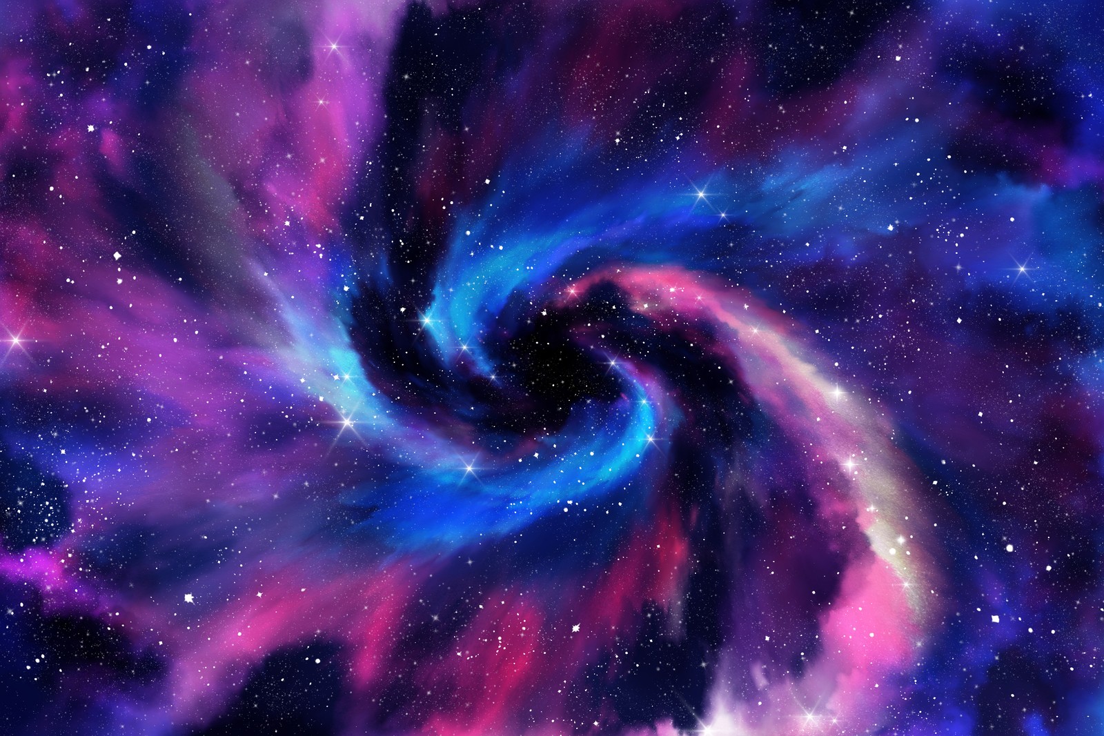 spiral galaxy, milky way, stars, deep space, colorful wallpaper