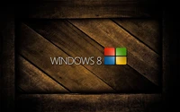 Windows 8 Logo on a Textured Dark Wood Background