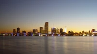 Miami Beach Skyline at Dusk: A Reflection of Urban Elegance