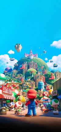 Luigi and Mario Explore a Colorful Mushroom Kingdom