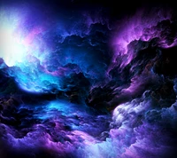 Vibrant Cosmic Clouds in Abstract Formation