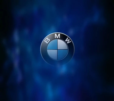 Logo BMW sur un fond bleu foncé