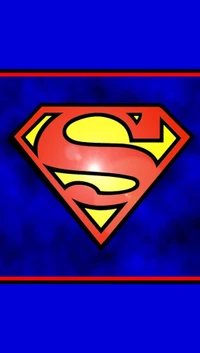 Logo de Superman sur un fond bleu