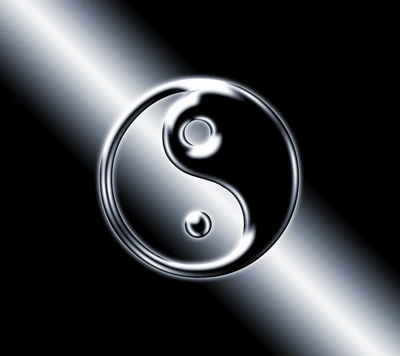 Símbolo Yin-Yang elegante refletindo equilíbrio e harmonia