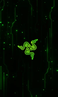 Papel de parede Razer Green Neon com design de circuitos (2014)