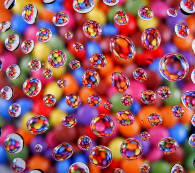 Colorful 3D Bubbles Reflecting Vibrant Spheres