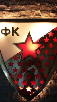 Emblem des FK Roter Stern mit Sternen