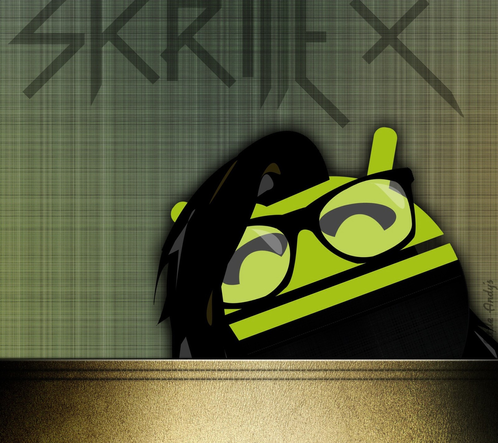 Lade droid, edm, grün, skrillex Hintergrund herunter