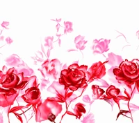 Vibrant Red Roses Against a Soft Floral Background