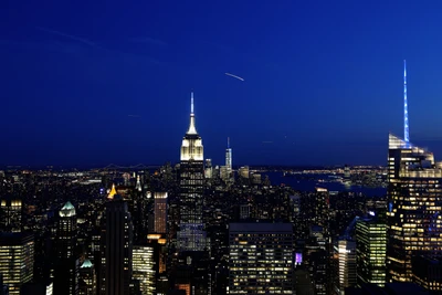 empire state building, night, skyline, city, cityscape