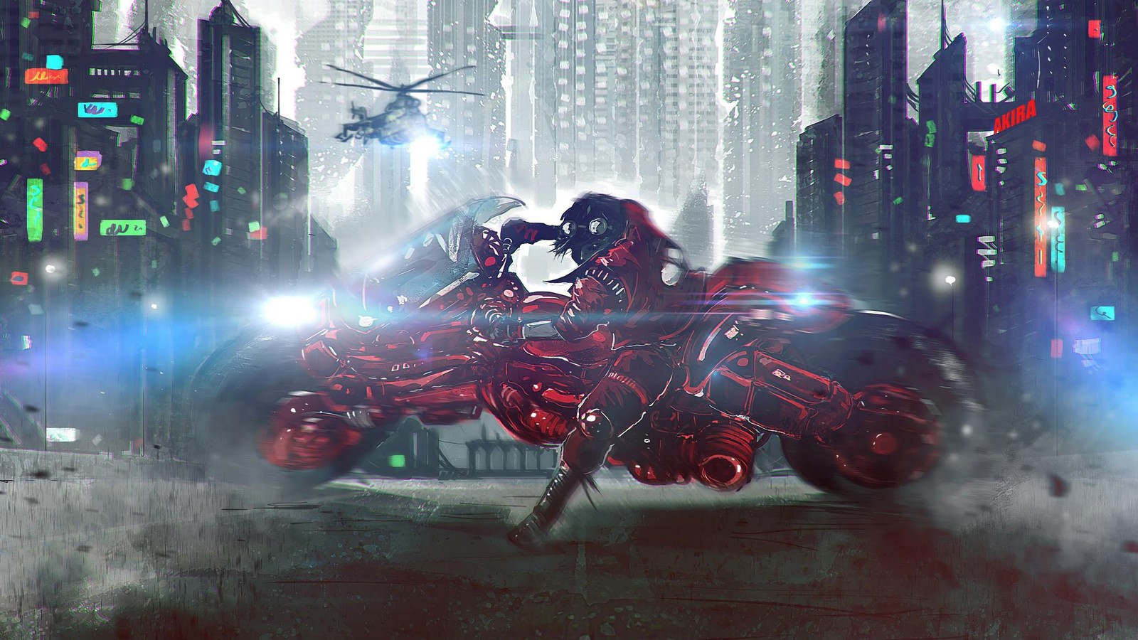 Lade akira, motorad, anime, sci fi Hintergrund herunter