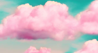 Nubes Cúmulos Magenta Contra Un Fondo Azul Cielo